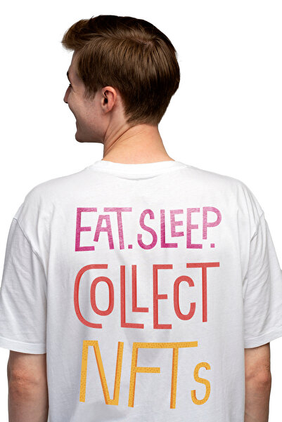StoryGift Romania Tricou bărbătesc cu mesaj în engleză Eat Sleep Collect Nfts...