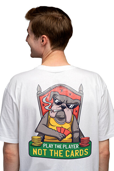 StoryGift Romania Tricou bărbătesc Bulldog Jocuri de cărți Poker, Text în eng...