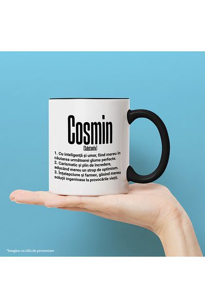 StoryGift Romania Mug With Name Cosmin, Intelligence, Humor, Charismatic, Wise, Personalized, Like, With, STG