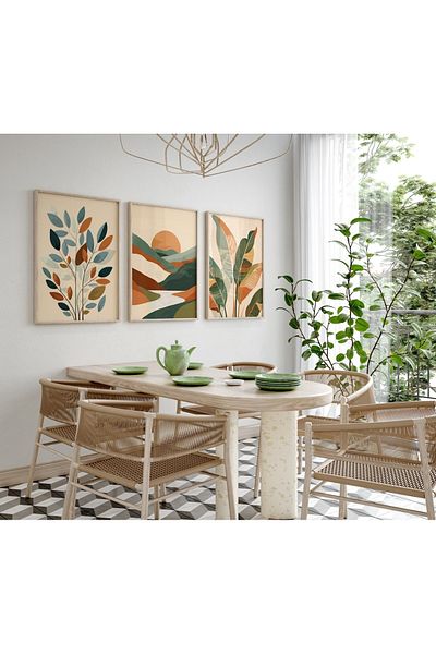 Dekorsiahome 3 Pcs Wood Frame Living Room Salon Kitchen Table Set Set3095