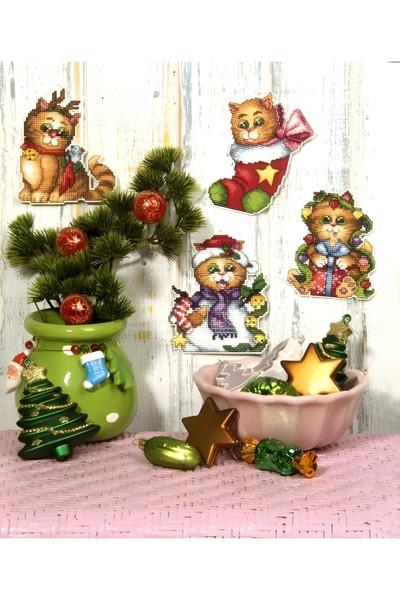 EleganTShoP Комплект за бродерия с кръстосан бод „Орхидея“ (конец, игла, плат...