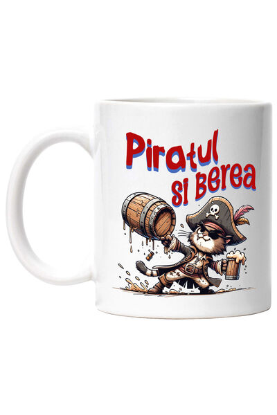 StoryGift Romania Cana cu Pisica Motan Cu Palarie De pirat Si Halba De bere, ...