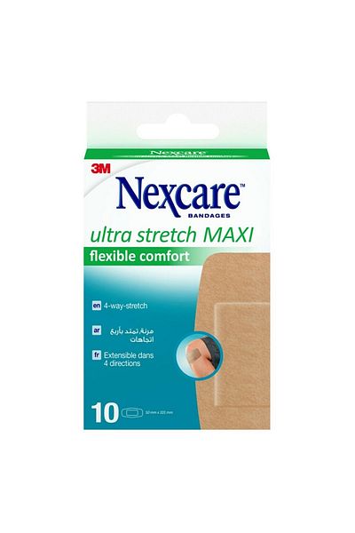 Nexcare ULTRA STRECH MAXI FLEXIBLE COMFORT BANDAGES10S