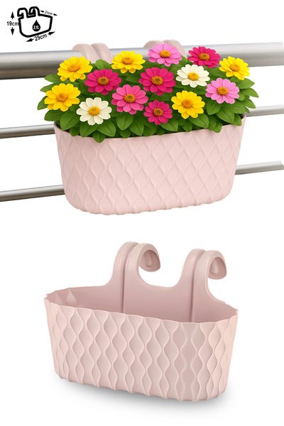 ToXA 1 Adet 3 Litre Vera Askılı Balkon Saksısı Denge Aparatlı Plastik Saksı