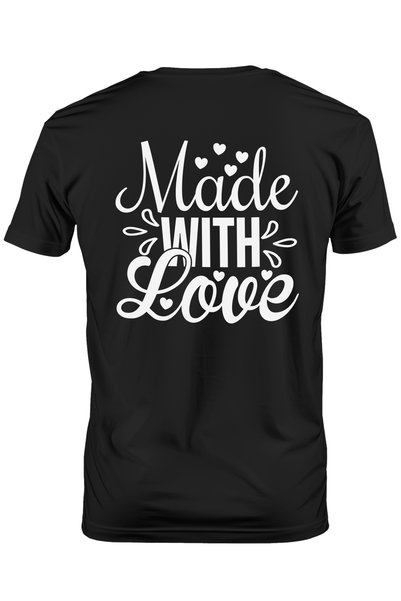 StoryGift Romania Tricou bărbătesc cu inimioare și mesajul „made With Love” -...