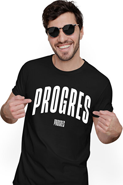 StoryGift Romania Tricou bărbătesc Cuvântul Progres, Motivațional, Autoajutor...