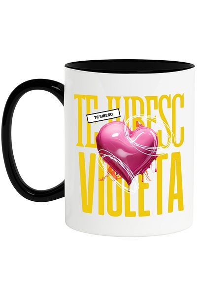 StoryGift Romania I Love You Violeta Mug, Love, Heart, Valentine's Day, Valentine's Day, With, STG