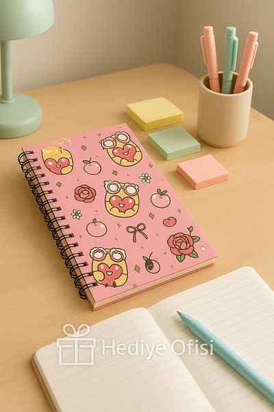 hediyeofisi Capybara Spiral Dot Notebook, Sketchbook, Doodle Book - 2 Sheets with Sticker Gift
