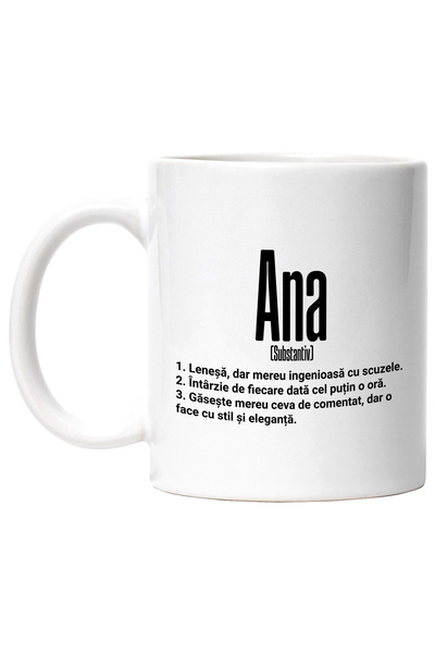 StoryGift Romania Mug With Name Ana, and Funny Message, Lazy, Always Has Some...