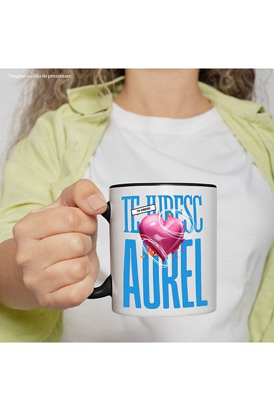 StoryGift Romania Mug I Love You Aurel, Love, Heart, Love, Saint Valentine, Dragobete, Vale, With, STG