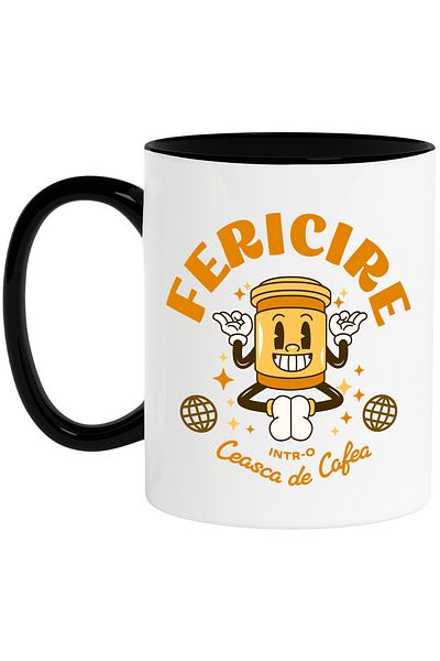 StoryGift Romania Mug with Happy Coffee Cup Yoga Position Text Happiness in a Cup of Coffee, With ,STG