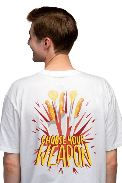 StoryGift Romania Tricou bărbătesc cu ustensile de bucătărie, mesaj în englez...