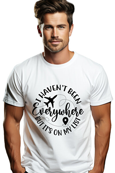 StoryGift Romania Tricou Barbati cu avion si mesajul "I haven't been everywhe...