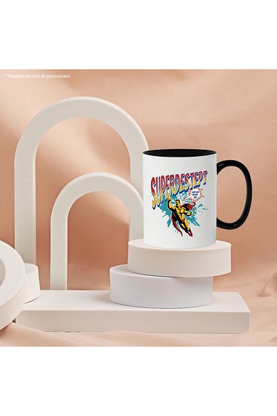 StoryGift Romania Super Smart Superhero I'm Here For You Mug, 330ml, Ceramic with Black Handle, With ,STG