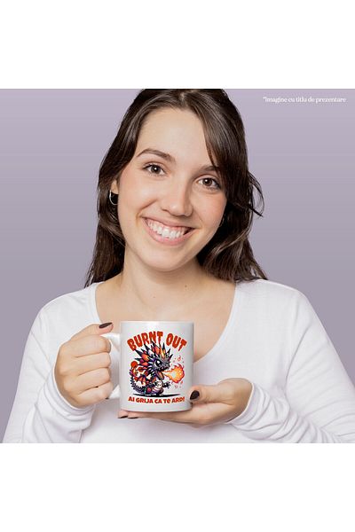 StoryGift Romania Mug with Dragon Chicken Flames Text You're Gonna Burn, Burn Out, Ceramic, 330ML, c, Cu, STG