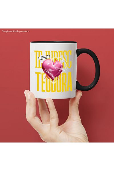 StoryGift Romania I Love You Teodora Mug, Love, Heart, Valentine's Day, Valentine's Day, With, STG