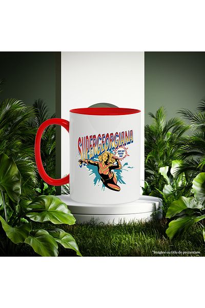 StoryGift Romania Super Georgian Mug, Superhero I'm Here For You, 330ml, Ceramic with R Handle, With ,STG