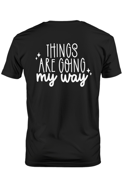 StoryGift Romania Tricou bărbătesc cu stele și mesajul „Things Are Going My Way” - Things Are Going My Waystg