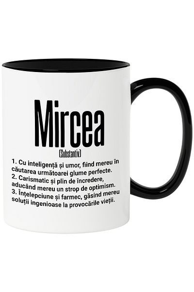 StoryGift Romania Mug With Name Mircea, Intelligence, Humor, Charismatic, Wise, Personalized, Like, With, STG