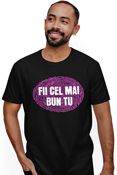 StoryGift Romania Tricou bărbătesc cu citat motivațional "Fii cel mai bun tu"...