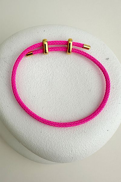 Modex Colorful Knitted Rope Steel Plate Detail Adjustable Bracelet