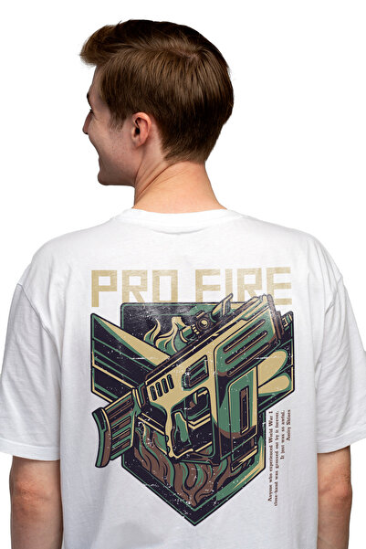StoryGift Romania Ανδρικό μπλουζάκι με μήνυμα στα αγγλικά: Pro Fire, Όπλα, Τυ...