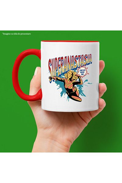 StoryGift Romania Super Anastasia Mug, Superhero I'm Here For You, 330ml, Ceramic with R Handle, With ,STG