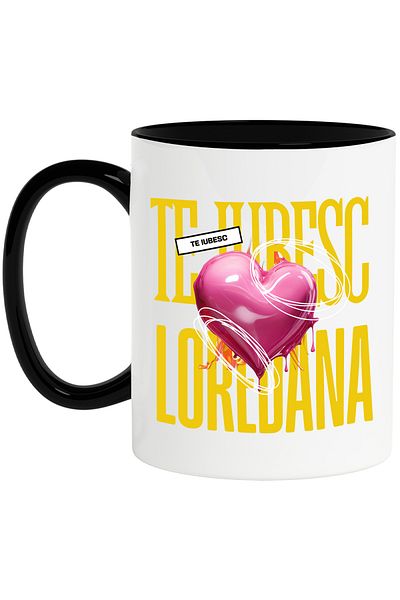 StoryGift Romania I Love You Loredana Mug, Love, Heart, Valentine's Day, Valentine's Day, V, With, STG