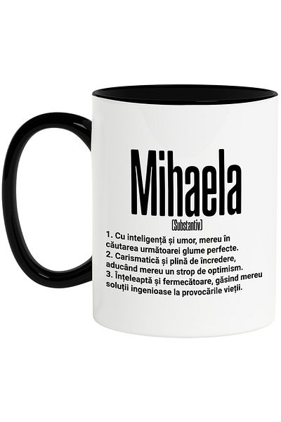 StoryGift Romania Mug With Name Mihaela, and Motivational Message, Funny, Charismatic, Wise, With, STG