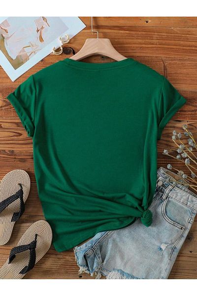 PENTHİLUS Women's Mushroom Print Short Sleeve Round Neck Graphic T-Shirt