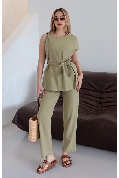 Laluvia Σετ παντελόνι μπλούζας Çağla Shoulder Twist - 8644