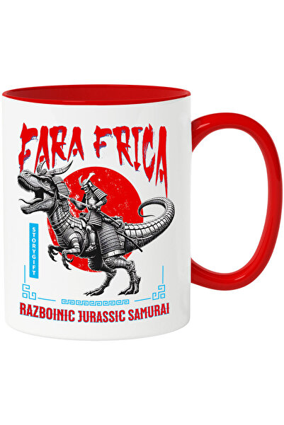 StoryGift Romania Cana cu Razboinic Stil Chinezec Dinozaur T-Rex, Text Razboi...