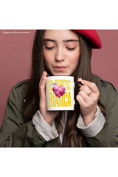 StoryGift Romania I Love You Bianca Mug, Love, Heart, Valentine's Day, Valentine's Day, Wave, With, STG