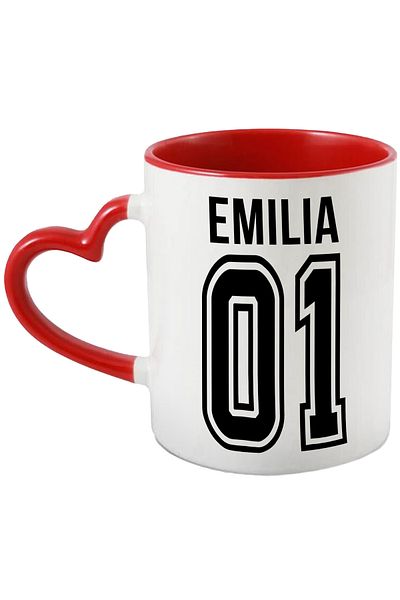 StoryGift Romania Mug With Text Emilia, and Number 01, Best, Appreciation, Personalized, 330, With,STG