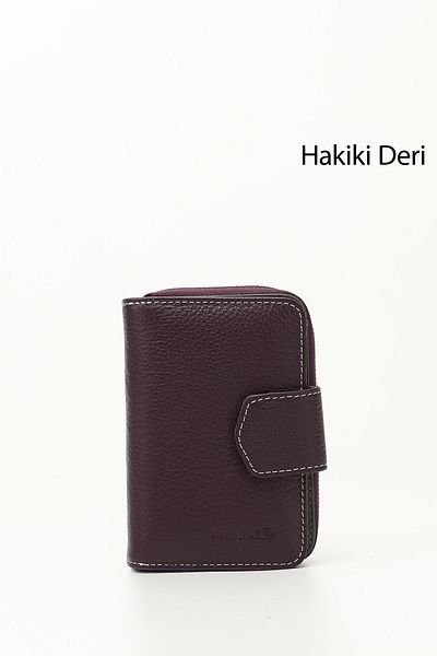 GÖNDERİ(R) PURPLE ANTHRACITE Genuine Leather Women's Wallet 06240