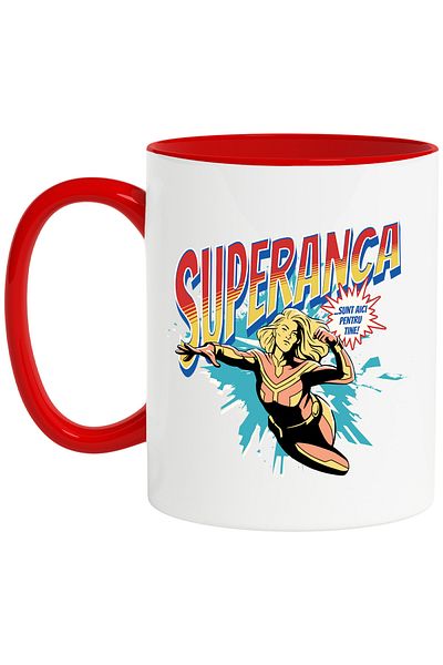 StoryGift Romania Super Anca Mug, Superhero I'm Here for You, 330ml, Ceramic with Red Handle, With Ma,STG