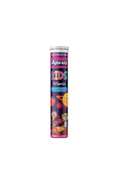 Apexis Kids Raspberry and Strawberry Flavored 22 Effervescent Tablets