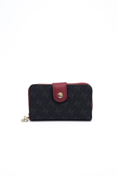 Silver Polo Silver & Polo Black - Claret Red Sp882 Women's Wallet & Card Holder