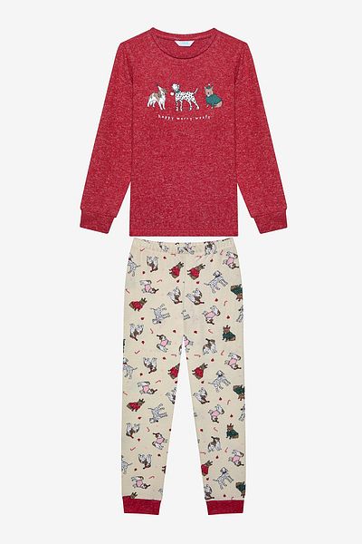 Penti Mehrfarbiges Woofy-Pyjama-Set für Mädchen