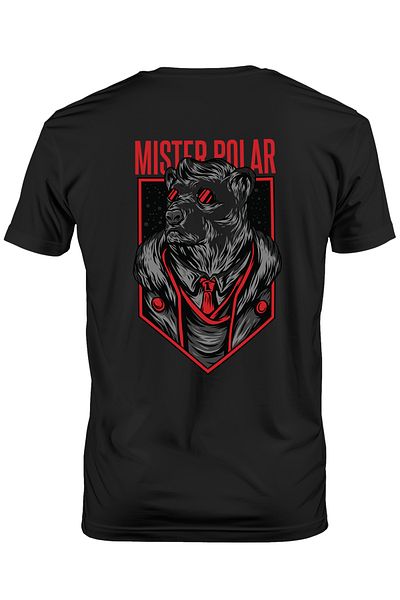 StoryGift Romania Tricou bărbătesc cu urs polar cu ochelari de soare în costum cu cravată, text în engleză Mrstg