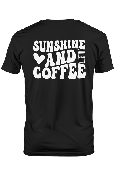 StoryGift Romania Men's T-shirt With Heart And Text "sunshine And Coffee" - K...