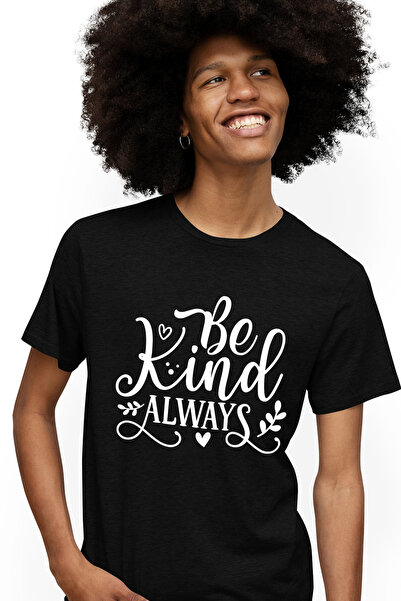 StoryGift Romania Tricou bărbătesc cu inimioare și textul în engleză „be Kind...