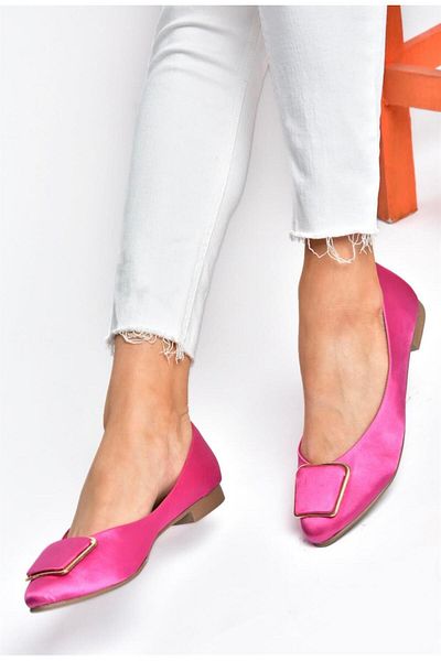 Fox Shoes P726776304 Ballerinas aus fuchsiafarbenem Satinstoff für Damen