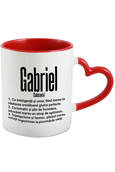 StoryGift Romania Mug With Name Gabriel, Intelligence, Humor, Charismatic, Wi...