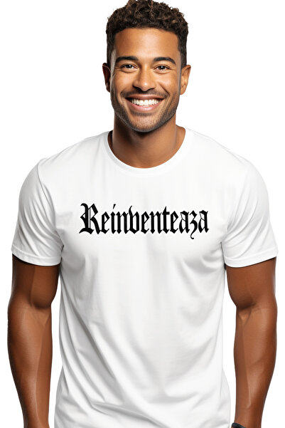 StoryGift Romania Tricou bărbătesc Reinventează, mesaj motivațional, cuvânt, ...