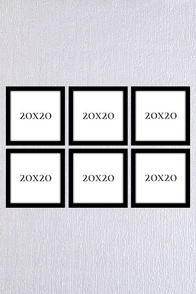 Araste Dekorasyon طقم إطار أسود 6 قطع 20x20