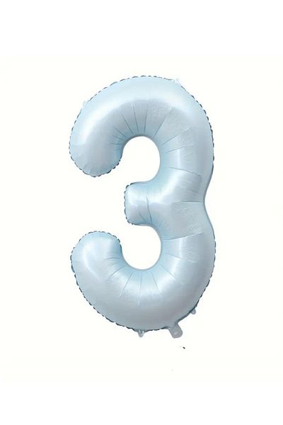 party mix Soft Blue Number Foil Balloon 70 cm |   Baby Boy & Birthday Ornament |   Pastel Color Balloon