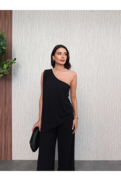 ESRAHELVACI Single Sleeve Asymmetrical Pants Set