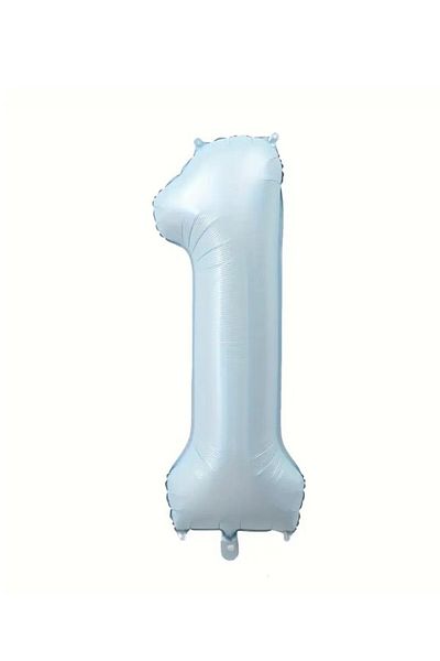 party mix Soft Blue Number Foil Balloon 70 cm |   Baby Boy & Birthday Ornament |   Pastel Color Balloon