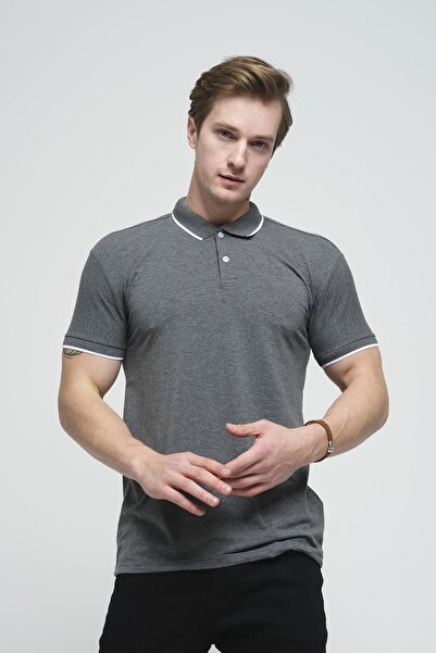 Oksit Чоловіча футболка-поло з лайкри Colton Slim Fit з комірцем з ухилом